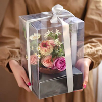Boîte cadeau carrée transparente en PVC de luxe jetable ZL pour bougies, autocollants, artisanat et décoration