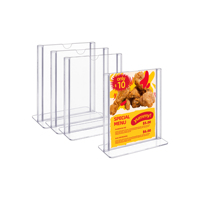 Porte-affiches Kejea A7 Porte-cartes en plastique Double support transparent pour menus Porte-numéros de table robuste pour bureau, hôtel, magasin