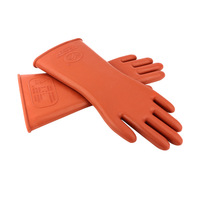 Gants isolants orange 12KV (type plat) - Longueur 38cm Antidérapants Résistants à l'usure Protection électrique Gants de sécurité pour électriciens
