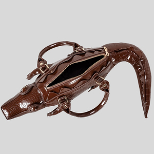 Nuova Borsa da Donna in PU con Design Unico a <span class=keywords><strong>Coccodrillo</strong></span> 2025, Stile Americano, Tracolla con Chiusura a Cerniera, Stile Creativo e Originale - Product Image 5