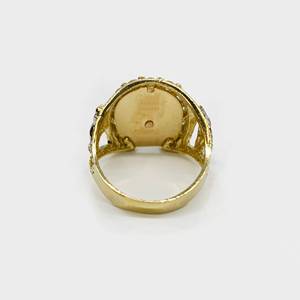 14K chapado en oro herradura Virgen María señora Guadalupe CZ anillo de la suerte para hombres él joyería religiosa única - Product Image 2
