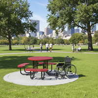 Ensemble de chaises et table de jardin modernes en métal rondes intégrées ADA de 46 pouces de haute qualité pour usage extérieur en cour, fabriquées en usine OEM