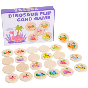 Juego de Ajedrez de memoria de dinosaurio de madera, juguetes educativos de cognición a juego para niños, niñas y niños - Product Image 1