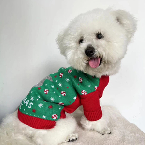 <span class=keywords><strong>Pull</strong></span> de Noël à carreaux pour <span class=keywords><strong>chien</strong></span>, motif requin, vert, tricoté, avec Père Noël et flocons de neige, tenue chaude d'hiver pour chiots de petite et moyenne taille, idéal pour les fêtes - Product Image 1