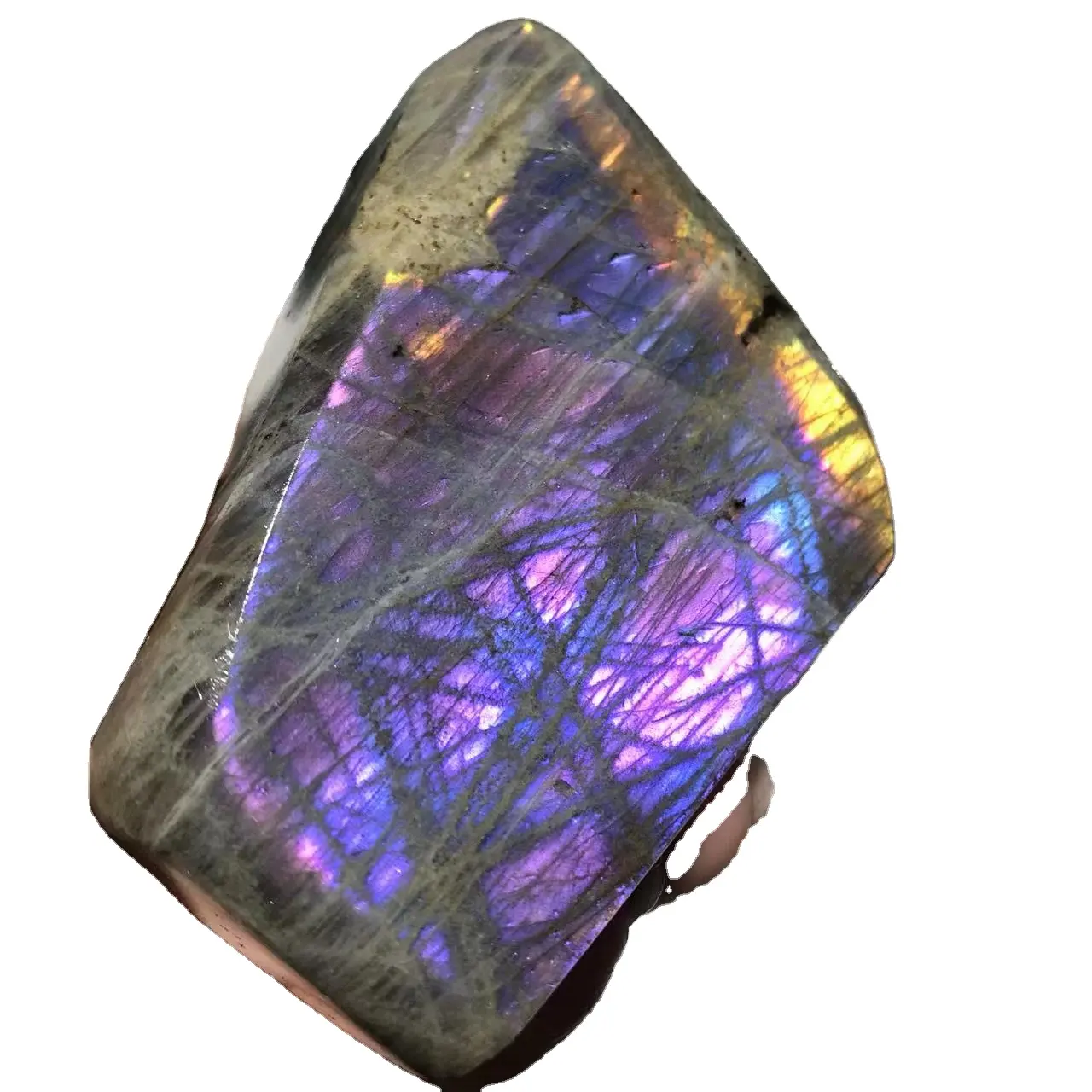Оптовая продажа, высококачественный полированный натуральный кристалл, красивый фиолетовый лабрадорит, камень для украшения