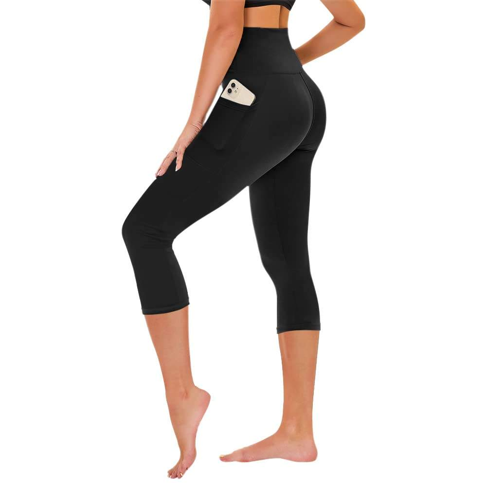 Custom Logo Capri Leggings Breathable Knitted Summer High Waisted Buttery Soft Workout Gym Fitness Yoga Leggings for Women