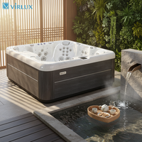 VIRLUX V1016 SPA extérieur de luxe autoportant avec 69 jets de massage, baignoire à remous et 2 sièges de relaxation pour usage familial en jardin