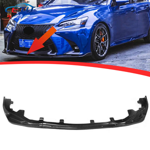 3-Piece Front Bumper Lip Spoiler Kit For 2013-2015 Lexus GS350/GS450h F-Sport - Painted Black ABS Plastic, Adds Style & Protection