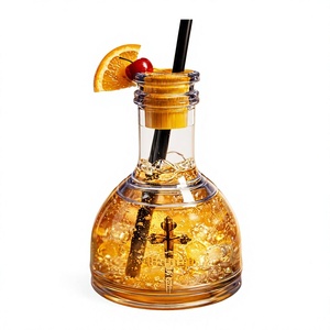Custom Logo Plastic Cocktail Cup Bottle with Straw Cap Reusable <b>Portable</b> Drinkware for <b>Bar</b> Party 375ml Capacity Modern Style - Product Image 3