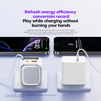 USB C 35W colokan dinding lipat, pengisi daya Cepat USB C 35W blok lipat Port Ganda dapat ditarik Gan dengan kabel untuk iPhone 17 Samsung Huawei