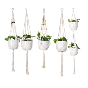 Dropshiping <b>Wall</b> Plant Hangers Handmade White Cotton Rope Minimalist Garden Home <b>Decor</b> <b>Flower</b> Pot Holder - Product Image 1