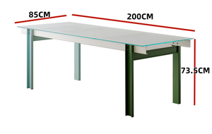 Vente flash - Table à manger en verre ultra-transparent de style nordique minimaliste rectangulaire moderne pour salle à manger ou hôtels - Product Image 2