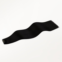 Extensions de cheveux humains de luxe en trame, texture douce, minimal de perte, trame Genius Butterfly, noir de jais, 100% cheveux humains véritables