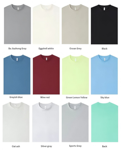 T-Shirt Oversize da Uomo con Collo Tondo, Spalle Cadenti, Maniche Corte, Stile Semplice ed Elegante, Vestibilità Comoda, Senza Logo, in Stock - Product Image 3