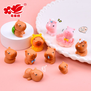 คาปิบาร่าน่ารัก ของตกแต่งโต๊ะเรซิ่น 35 มม. ของเล่น DIY แบบสุ่ม สำหรับเด็ก ทุกเพศ - Product Image 1