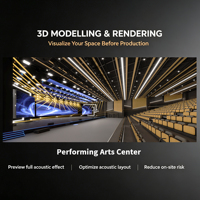 Planificación de Proyectos Acústicos para Estudios de Radiodifusión, Materiales Personalizados, Paneles PET, Absorbentes de Sonido, Nubes Acústicas para Techo, Decoración Arquitectónica