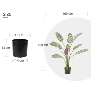 Plantas Artificiais <span class=keywords><strong>Calathea</strong></span> 100cm Plantas Artificiais Plantas De Piso Falso Em Vaso Para Decoração De Escritório Interior - Product Image 6