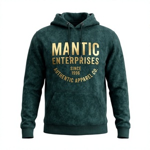 เสื้อฮู้ดดี้ผ้าฟลีซโพลีเอสเตอร์/คอตตอนหนา 430 GSM ระบายอากาศได้ดี ทรงโอเวอร์ไซส์สำหรับผู้ชาย ล้างสีแบบแอซิดวอช ขายส่งจำนวนมาก ราคาแข่งขัน - Product Image 1