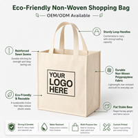 Sac fourre-tout pliable réutilisable en non-tissé avec logo personnalisé, écologique, avec poignées, pour supermarché et commerce de détail