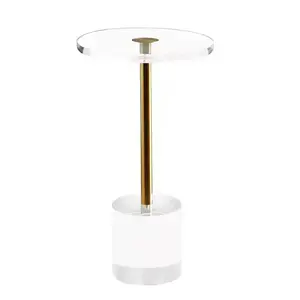 Living Room Furniture Modern Luxury Side Table End Round Small Acrylic Transparent Coffee Table