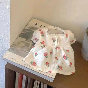 Vestido De Verão De Cão Por Atacado Para Cães Pequenos Vestido Floral Gato Maltês Bonito Roupas Minúsculas Pet Estilo Coreano - Product Image 1