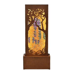 Beautiful Corten Steel Outdoor Waterfall Fountain LED Light Garden Decorative Metal Water Feature for Home - Product Image 3