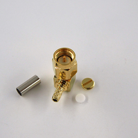 Cable de Audio RG316 de 50 Ohmios, Conector Coaxial RF con Enchufe SMA Macho, Cable de Antena Eléctrico a Prueba de Agua, Conector de Crimpado en Ángulo Recto