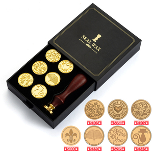 Custom Wooden Handle Wax Seal Stamp Craft Fire Lacquer Seal Set With Sealing Spoon Metal Stamp - Product Image 4
