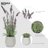 OH ARTS Vente en gros de petites lavandes artificielles en pot, pots de fleurs de lavande pour la décoration intérieure et extérieure