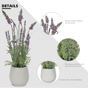OH ARTS Ingrosso Piccole Lavande Artificiali in <span class=keywords><strong>Vaso</strong></span> <span class=keywords><strong>Fiori</strong></span> di Lavanda in <span class=keywords><strong>Vaso</strong></span> per Decorazioni Domestiche Interne ed Esterne - Product Image 3