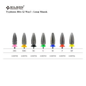 Brocas Typhoon de 6,0mm-2 vías-Vástago largo 31,75mm Herramienta de belleza para uñas de carburo sin recubrimiento Diseño de fábrica de manicura de moda Broca para pulir uñas - Product Image 3