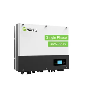 מכירה לוהטת Growatt 220v DC Ac שלב אחד Sph 3000 5000 3Kva 5Kva 6Kva היברידי מהפך Mppt שמש Inversor