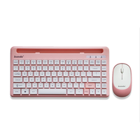 Clavier et souris sans fil USB 2.4G ultra-mince ergonomique étanche 87 touches avec touches multimédias pour la maison et le bureau