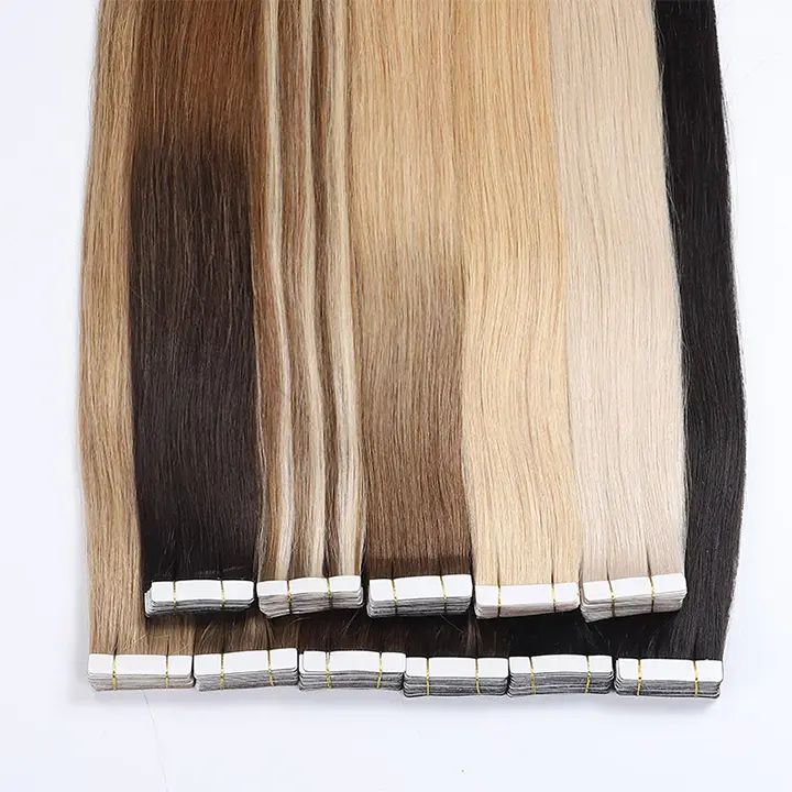 Wholesale 613 blonde tape hair manufacturers in china raw indian hair remy cambodian tape in hair extensions vendors