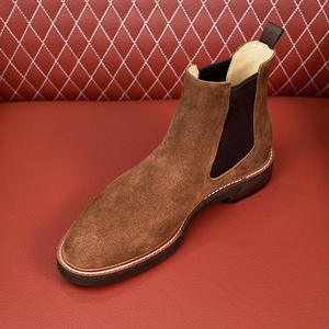 Botas de cuero para hombre, hechas a mano, de gamuza, con caña alta, cosidas, con cordones de goma y un diseño ligero y transpirable. - Product Image 4