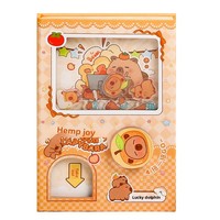 Carnet Gashapon Capybara Mignon Dessin Animé 64K Papeterie Amusante Journal de Poche avec Pages Intérieures Blanches et Bloc-Notes Adhésif