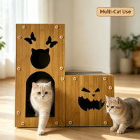 Petite maison pour chat en carton à deux niveaux, design escalier, espace de repos et d'escalade pour chaton, mobilier d'intérieur pour chat