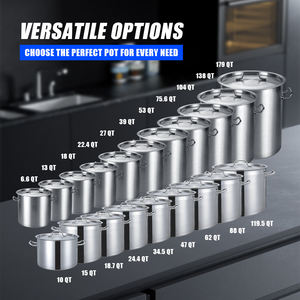 30x20cm 0.8MM 15L klasik büyük boy paslanmaz çelik çorba kovası kazan mutfak tencere seti - Product Image 5