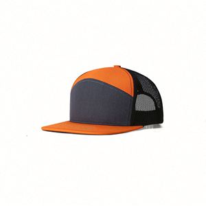 Casquette Trucker à 7 Panneaux avec Patch en Cuir Personnalisé, Casquette Snapback Non Structurée avec Maille, Casquette Snapback Richardson Originale pour l'Extérieur - Product Image 4