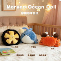 4 Styles Morgan Ocean Plush Toy Crab Killer Whale Anglerfish Sea Urchin Soft Marine Animal Stuffed Doll Custom OEM Kids Ocean