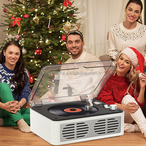Lecteur CD portable avec haut-parleurs Bluetooth, lecteur CD rétro nostalgique portable pour la maison, lecteur de musique en bois, radio FM et télécommande - Product Image 5