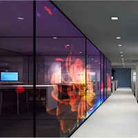 Verre photoélectrique intelligent LED haute définition pour cuisine et salle de bain, diffuse des vidéos pour murs-rideaux et décoration intérieure