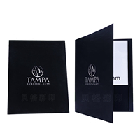 Logotipo personalizado A4 Presentación Documentos Carpetas de papel Diseño de sello dorado 2 bolsillos para Escuela de Negocios-Archivo personalizado