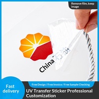Etiquetas Adhesivas de Transferencia UV de PVC con Logotipo Personalizado, con Lámina Dorada y Película Transparente Desprendible, para Cosméticos, Bebidas y Whisky