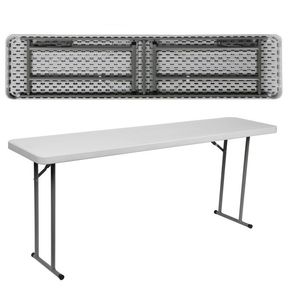 Trắng Nhựa Giá Rẻ Chân Dài <span class=keywords><strong>Centerfold</strong></span> Bi Gấp Trong Một Nửa Có Thể Gập Lại Tiệc Trọng Lượng Nhẹ Hẹp Gấp Bảng - Product Image 2