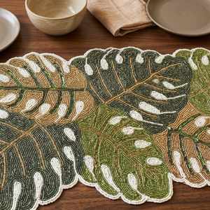 Bohemian Embroidered Floral Beaded Customizable Eco-friendly <b>Table</b> <b>Runner</b> Home Decor Hand Wash - Product Image 3