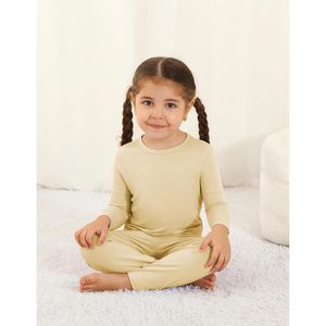 Conjunto de ropa interior térmica BambooBud para mujer, camiseta interior larga de algodón y fibra de bambú con cuello redondo, conjunto de pijama de dos piezas. - Product Image 2