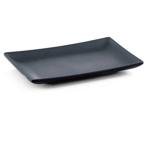 Unbreakable Japanese Design Restaurant Tableware Sushi <strong>Serving</strong> Black Matt <strong>Rectangular</strong> Melamine <strong>Plate</strong> - Product Image 1