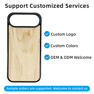 Étuis en <span class=keywords><strong>bois</strong></span> gravés en gros, bambou, noyer, cerisier, érable, rose, <span class=keywords><strong>cadre</strong></span> en TPU, étui en <span class=keywords><strong>bois</strong></span> de luxe pour iPhone 17 Pro Max, coque Ka - Product Image 1