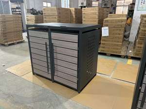 تصميم جديد من الشركة المصنعة للمصدر ، صندوق 2 سلة ، ليتر كل لون أنثراسايت بغطاء سلة بعجلات - Product Image 4